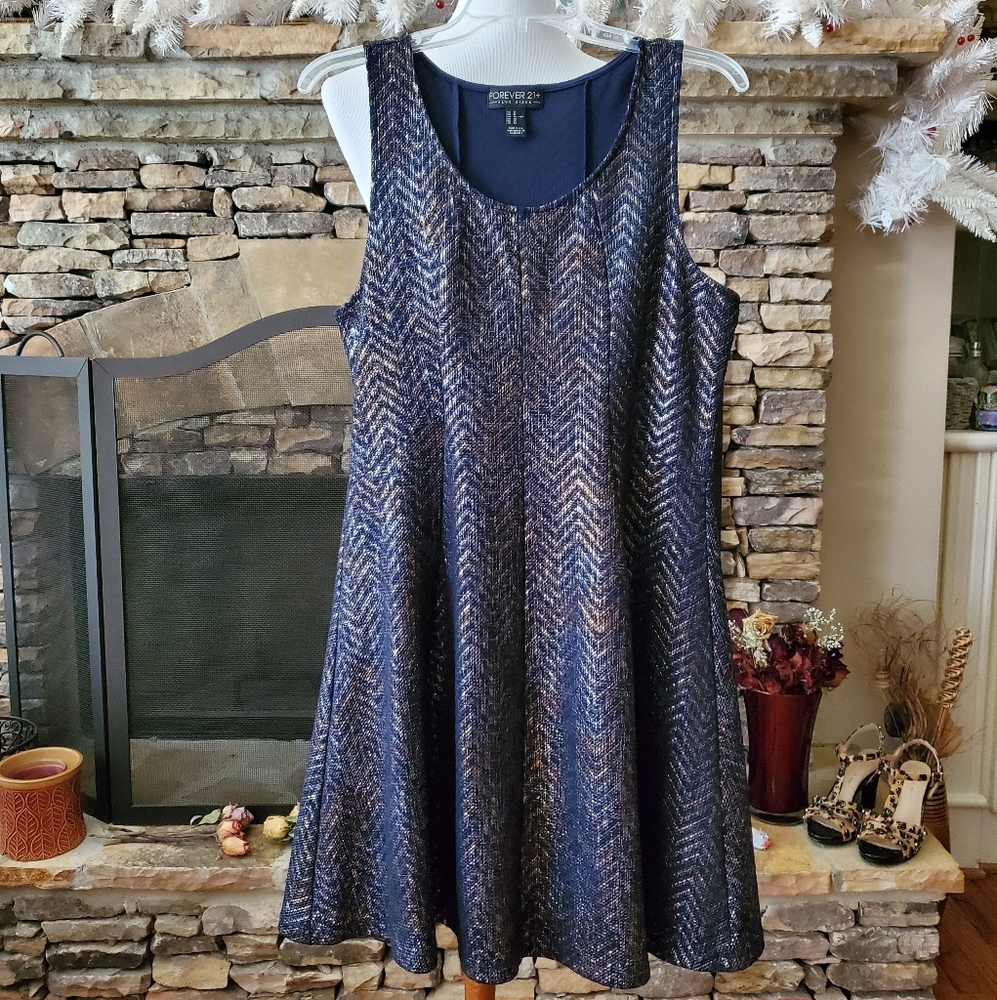 Forever 21 Navy blue with sparkle dress